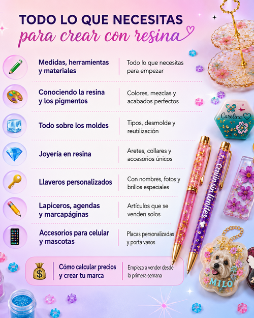 ✨Master Class Diseña y crea en resina 💜